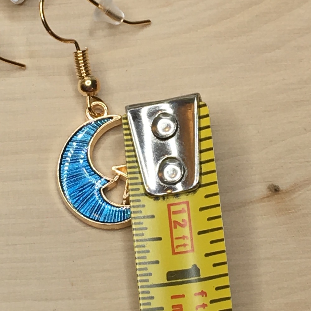 Crescent Moon and Star Earrings - Picture 8 of 8